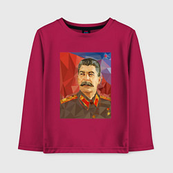 Лонгслив хлопковый детский Сталин: полигоны, цвет: маджента
