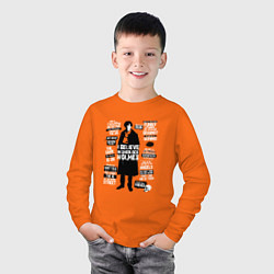 Лонгслив хлопковый детский Я верю в Шерлока Холмса, цвет: оранжевый — фото 2