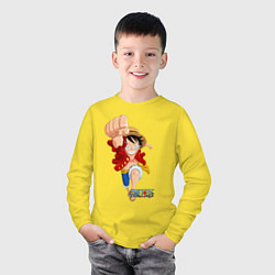Лонгслив хлопковый детский Ван-Пис, цвет: желтый — фото 2