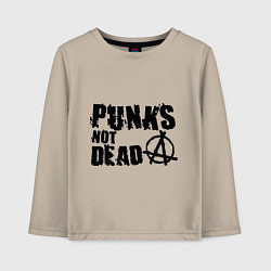 Лонгслив хлопковый детский Punks not dead, цвет: миндальный