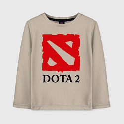 Лонгслив хлопковый детский Dota 2: Logo, цвет: миндальный