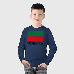 Лонгслив хлопковый детский Флаг Татарстана, цвет: тёмно-синий — фото 2