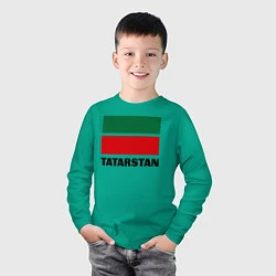 Лонгслив хлопковый детский Флаг Татарстана, цвет: зеленый — фото 2
