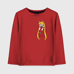 Лонгслив хлопковый детский Little Pocket Moon, цвет: красный