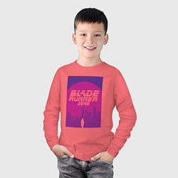 Лонгслив хлопковый детский Blade Runner 2049: Purple, цвет: коралловый — фото 2
