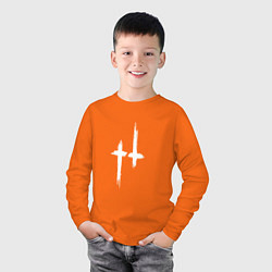 Лонгслив хлопковый детский Hunt: Showdown White Logo, цвет: оранжевый — фото 2