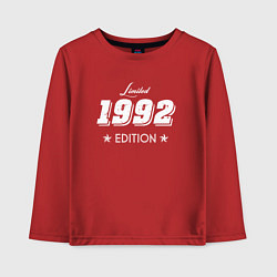 Лонгслив хлопковый детский Limited Edition 1992, цвет: красный