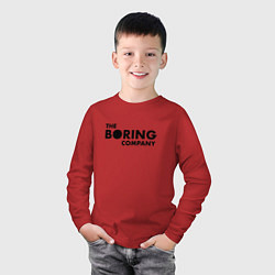 Лонгслив хлопковый детский The boring company, цвет: красный — фото 2