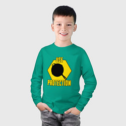 Лонгслив хлопковый детский Use Protection, цвет: зеленый — фото 2