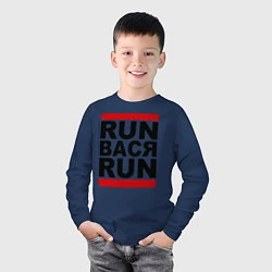 Лонгслив хлопковый детский Run Вася Run, цвет: тёмно-синий — фото 2