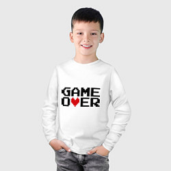 Лонгслив хлопковый детский Game over 8 bit, цвет: белый — фото 2