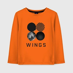 Лонгслив хлопковый детский BTS Wings, цвет: оранжевый