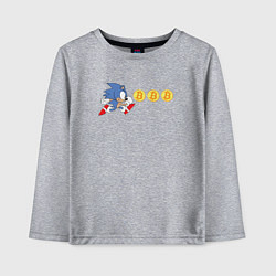 Лонгслив хлопковый детский Монетный Соник, цвет: меланж