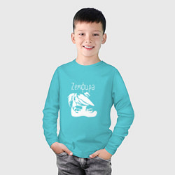Лонгслив хлопковый детский Zемфира, цвет: бирюзовый — фото 2