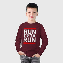 Лонгслив хлопковый детский Run Лиза Run, цвет: меланж-бордовый — фото 2