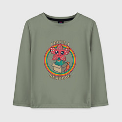 Лонгслив хлопковый детский Adopt a Demodog, цвет: авокадо