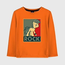 Лонгслив хлопковый детский Rock Pony, цвет: оранжевый