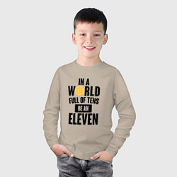 Лонгслив хлопковый детский Be A Eleven, цвет: миндальный — фото 2