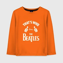 Лонгслив хлопковый детский That's Who Loves The Beatles, цвет: оранжевый