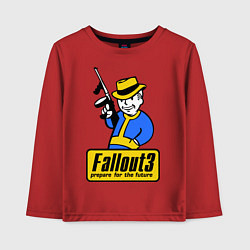 Лонгслив хлопковый детский Fallout 3 Man, цвет: красный