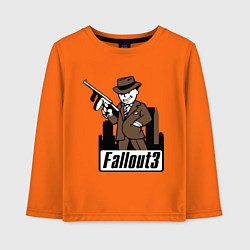 Лонгслив хлопковый детский Fallout Man with gun, цвет: оранжевый