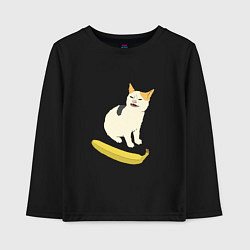 Детский лонгслив Cat no banana meme