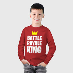 Лонгслив хлопковый детский Battle Royale King, цвет: красный — фото 2