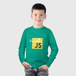 Лонгслив хлопковый детский Vanilla JS, цвет: зеленый — фото 2