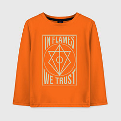 Лонгслив хлопковый детский In Flames: We Trust, цвет: оранжевый