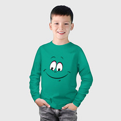 Лонгслив хлопковый детский Позитив со всех сторон, цвет: зеленый — фото 2