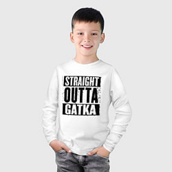 Лонгслив хлопковый детский Straight Outta Gatka, цвет: белый — фото 2