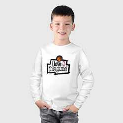 Лонгслив хлопковый детский Basketball: I love this game, цвет: белый — фото 2