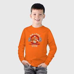Лонгслив хлопковый детский Kratos Gym, цвет: оранжевый — фото 2