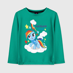 Лонгслив хлопковый детский Rainbow Dash, цвет: зеленый