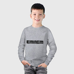 Лонгслив хлопковый детский Eminem: minimalism, цвет: меланж — фото 2