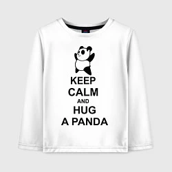 Лонгслив хлопковый детский Keep Calm & Hug A Panda, цвет: белый