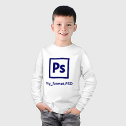 Лонгслив хлопковый детский Photoshop, цвет: белый — фото 2