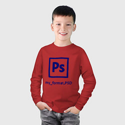 Лонгслив хлопковый детский Photoshop, цвет: красный — фото 2