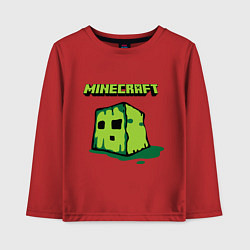 Лонгслив хлопковый детский Minecraft Creeper, цвет: красный