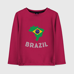Лонгслив хлопковый детский Brazil Country, цвет: маджента