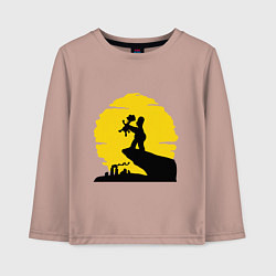 Лонгслив хлопковый детский Homer & Bart, цвет: пыльно-розовый