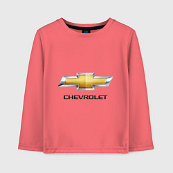 Лонгслив хлопковый детский Chevrolet логотип, цвет: коралловый