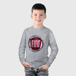 Лонгслив хлопковый детский FIAT logo, цвет: меланж — фото 2