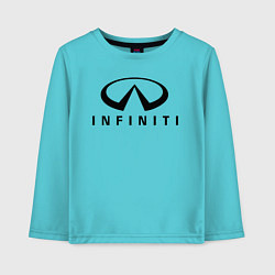 Лонгслив хлопковый детский Infiniti logo, цвет: бирюзовый