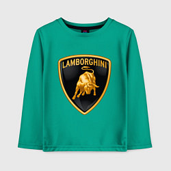 Лонгслив хлопковый детский Lamborghini logo, цвет: зеленый