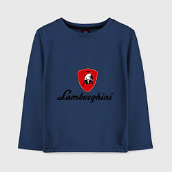 Лонгслив хлопковый детский Logo lamborghini, цвет: тёмно-синий