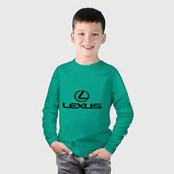 Лонгслив хлопковый детский Lexus logo, цвет: зеленый — фото 2