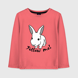 Лонгслив хлопковый детский Rabbit: follow me, цвет: коралловый