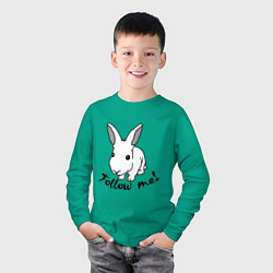 Лонгслив хлопковый детский Rabbit: follow me, цвет: зеленый — фото 2