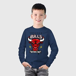 Лонгслив хлопковый детский Chicago Bulls est. 1966, цвет: тёмно-синий — фото 2